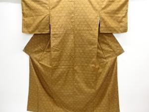 未使用品　籠目模様織り出し手織り紬着物